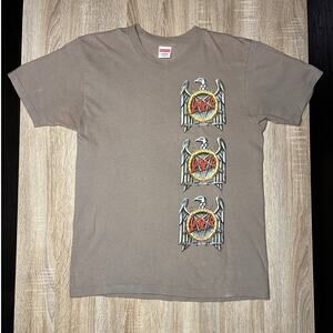 Supreme Slayer Eagle 2016 FW16 Vintage Stone Tan Mens TShirt Medium